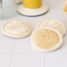 Cargar imagen en el visor de la galería, Luffas, Exfliante facial natural, luffas exfoliantes para cara, luffas exfoliantes, luffas circulares, luffas cara