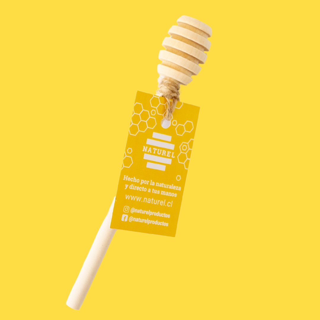 sacar la miel con cuchara de madera, palo de madera para miel líquida